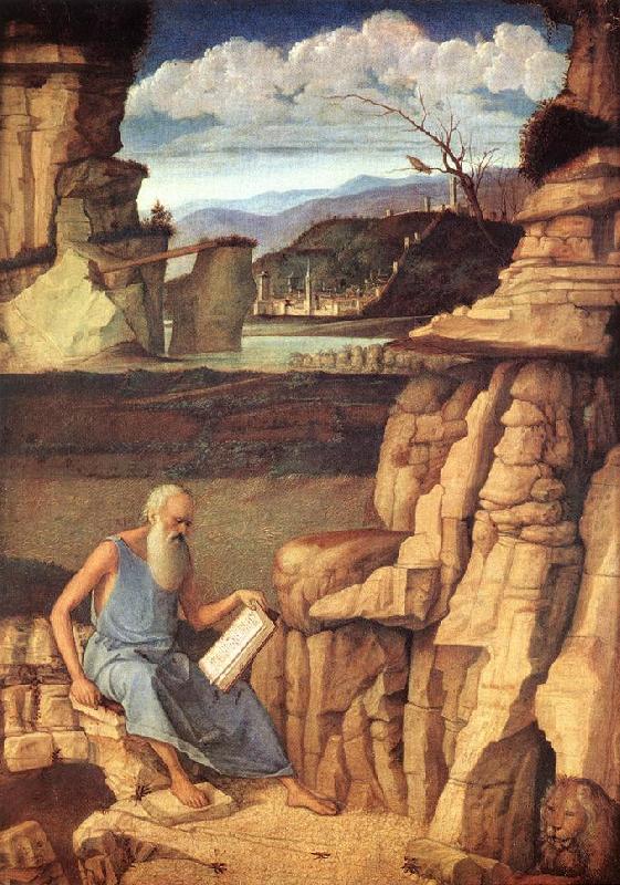 BELLINI, Giovanni St Jerome Reading in the Countryside china oil painting image
